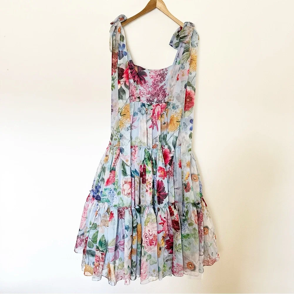 BHLDN Geisha Designs Isabella Tiered Square-Neck A-Line Midi Dress - Picture 6 of 8